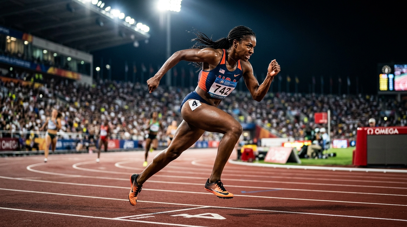 Professional Sports Sprinter Action Shot